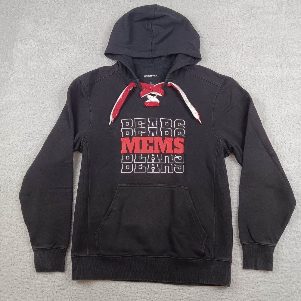 Sport-Tek Hoodie MEMS Bears Men M Black Lace Up Graphic Sweatshirt